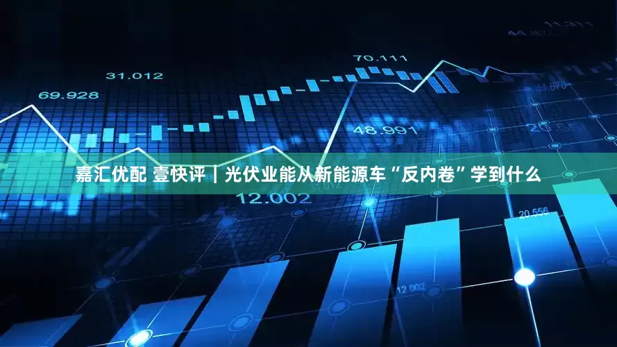 嘉汇优配 壹快评︱光伏业能从新能源车“反内卷”学到什么